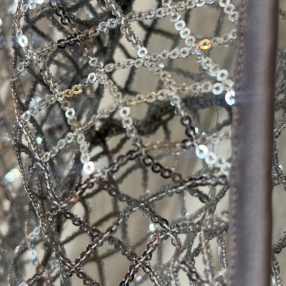 For Love & Lemon’s Fawn long sleeve silver sparkling fishnet dress NWT - Picture 5 of 11